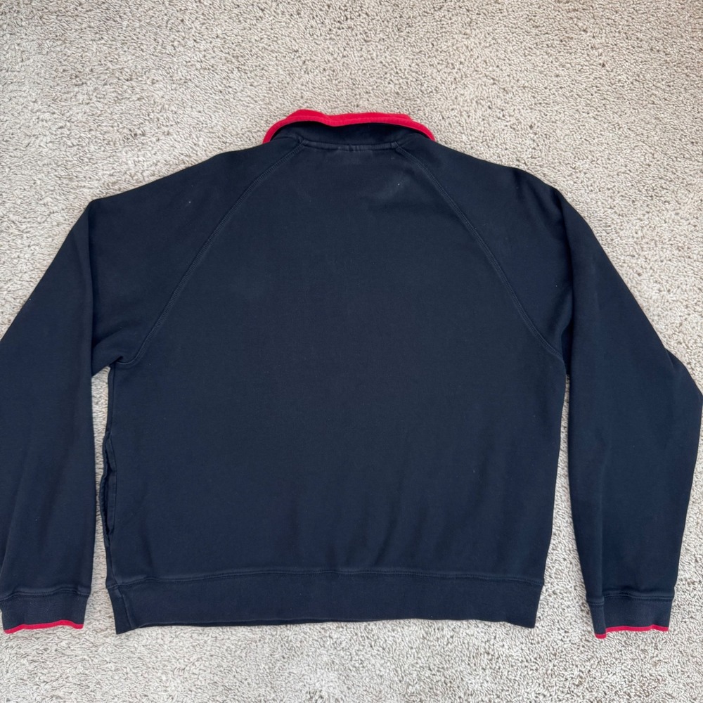Grant Thomas Pullover Mens L 1/4 Zip Black and Red Cotton Sweatshirt Top Read - Picture 4 of 11